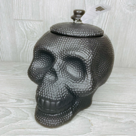 strawberry street black textured scull canister container storage jar Halloween - Picture 13 of 14